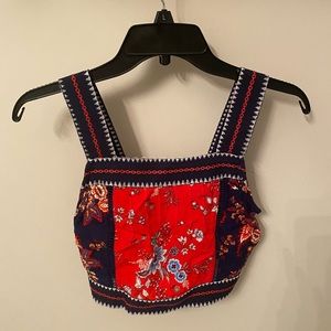 Xhilaration Boho Floral Crop Top